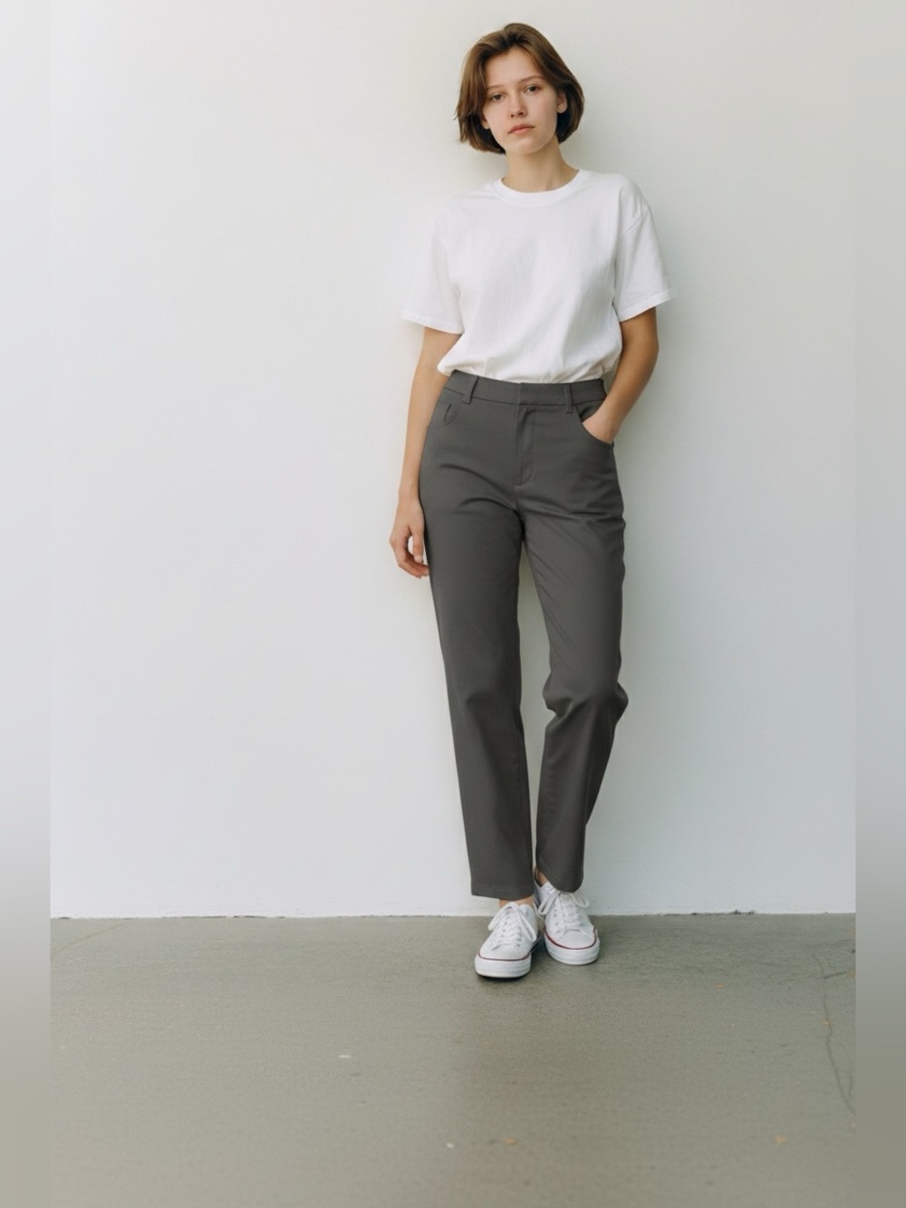 🫶🏻 DARK BROWN Style & Co Mid-Rise Tummy Control Straight Leg Comfort Waist Pants